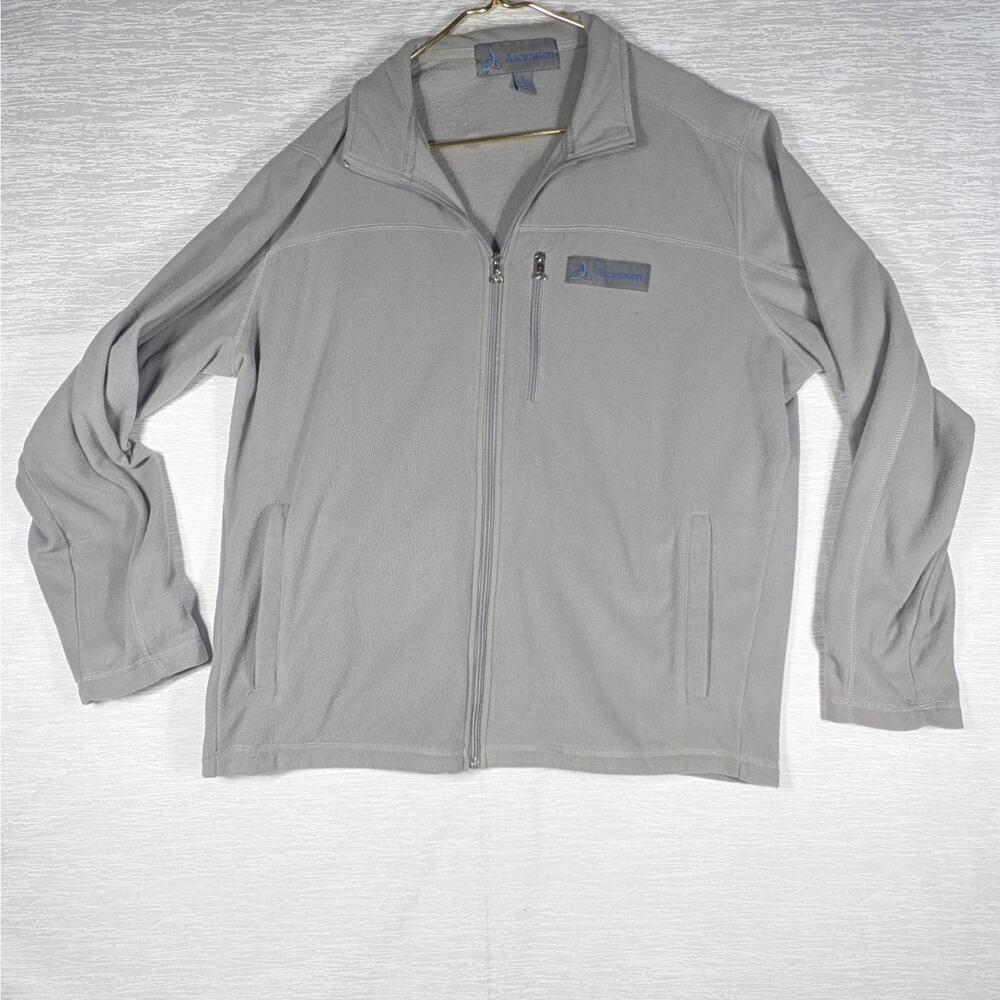 Ascension Employee Fleece Jacket Full Zip Mens Extra Large Grey Long Sleeve